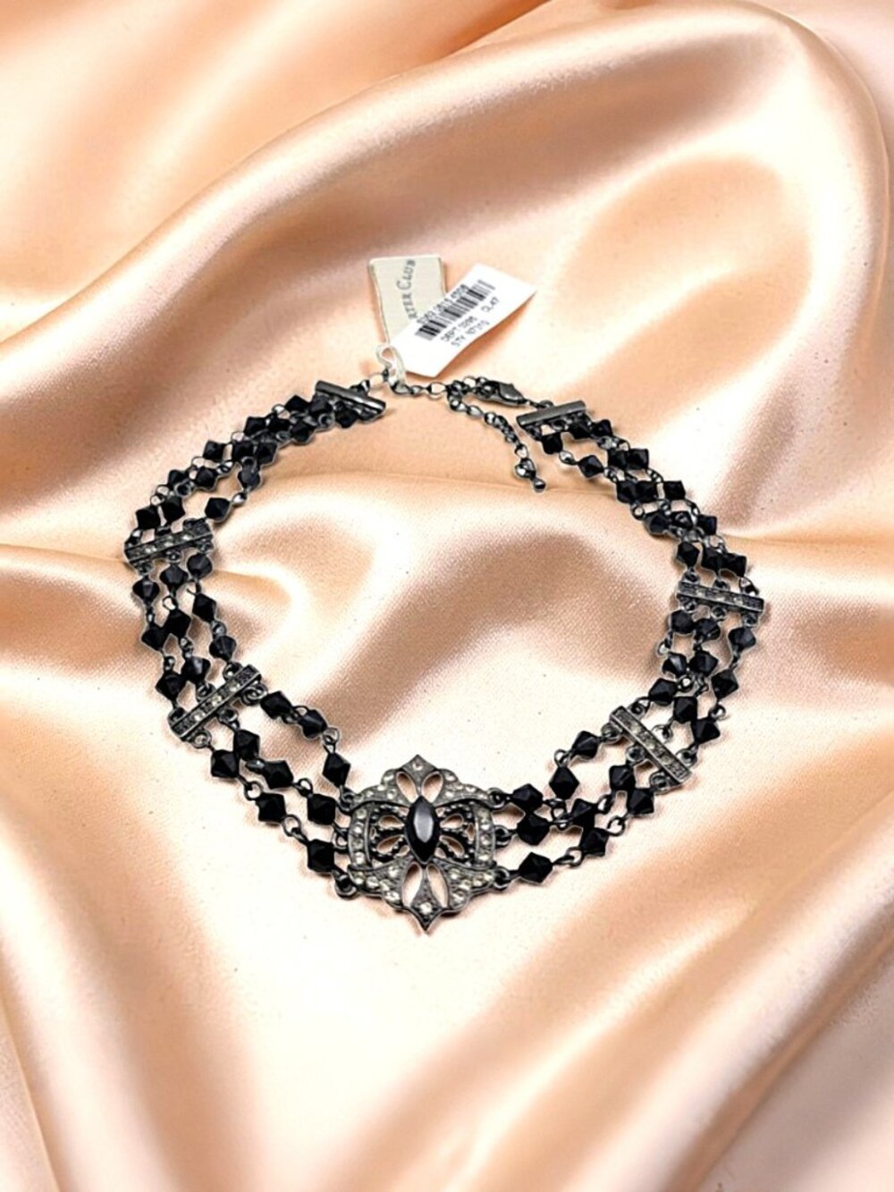 Midnight Noir Crystal Choker | Black Stone Rhinestone Necklace